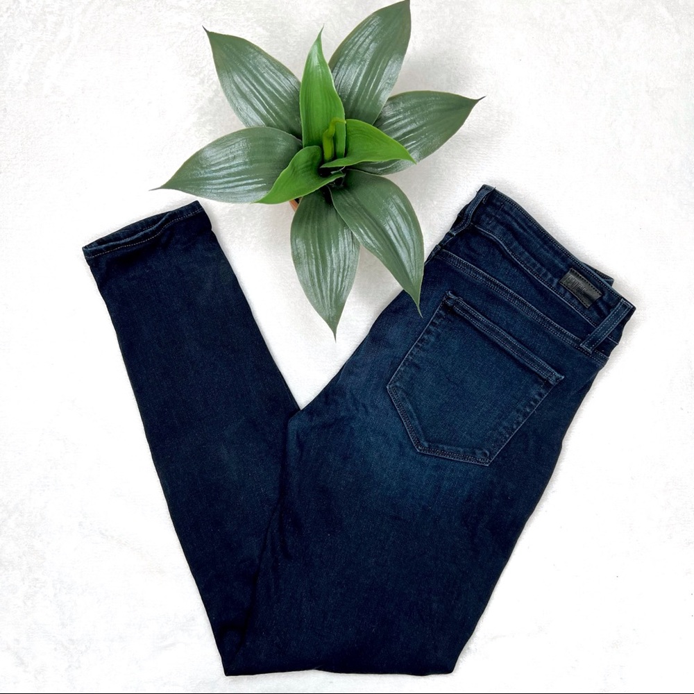 ❌SOLD❌ Paige Edgemont Exposed Double Zipper Jeans, Dark Blue Denim sz 28 Peyton - Picture 14 of 17